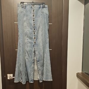 Free People Blue Denim Skirt
